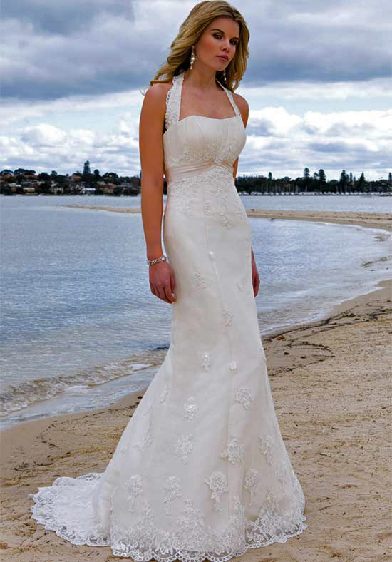 Orifashion HandmadeHandmade Lace Beach Bridal Gown / Wedding Dre - Click Image to Close